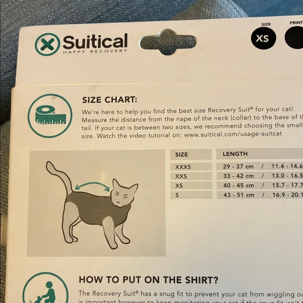 Recovery Suit for Cats - Black Camouflage